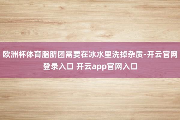 欧洲杯体育脂肪团需要在冰水里洗掉杂质-开云官网登录入口 开云app官网入口