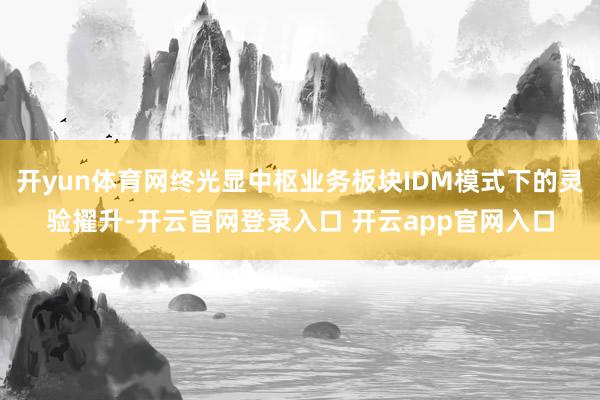 开yun体育网终光显中枢业务板块IDM模式下的灵验擢升-开云官网登录入口 开云app官网入口